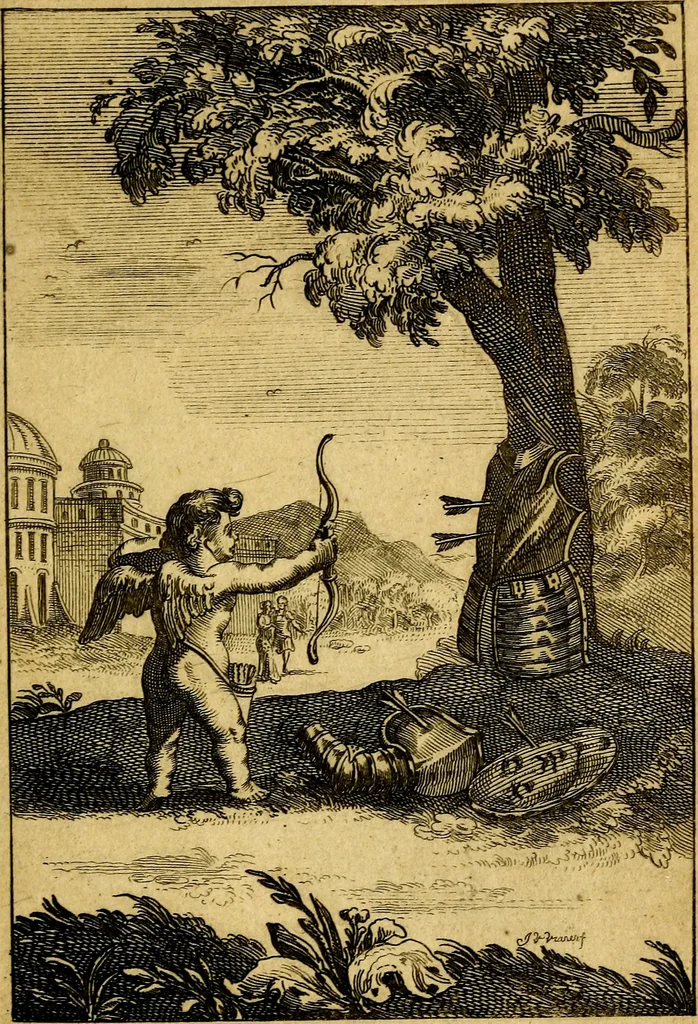 An illustration from Emblemata amatoria : emblemes d'amour en quatre langue [i.e. langues], 1690, leaf 134