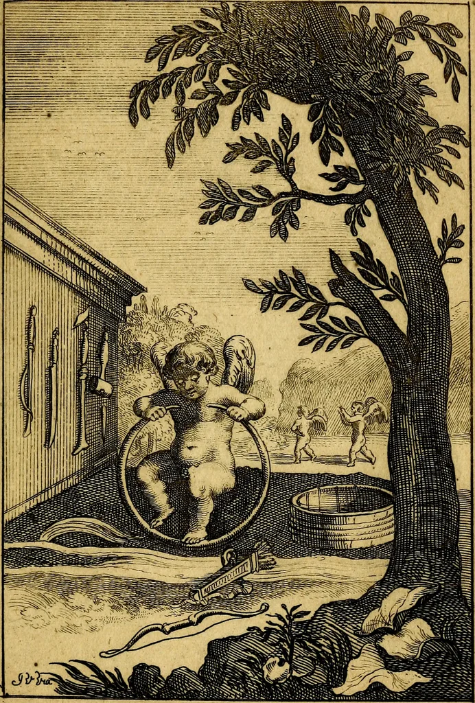An illustration from Emblemata amatoria : emblemes d'amour en quatre langue [i.e. langues], 1690, leaf 138