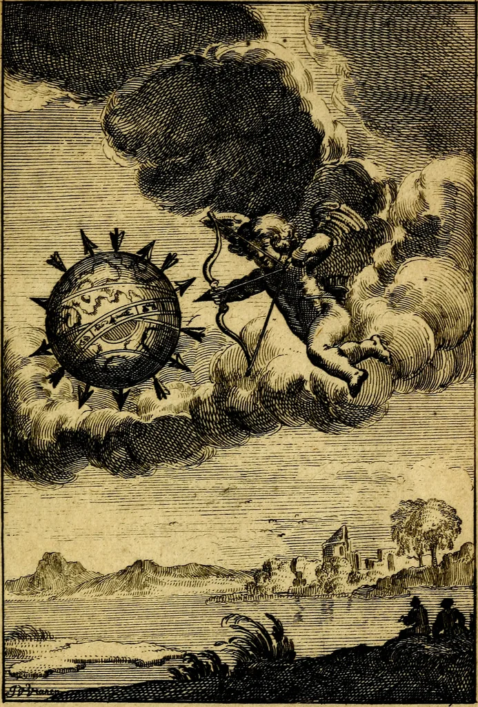 An illustration from Emblemata amatoria : emblemes d'amour en quatre langue [i.e. langues], 1690, leaf 150