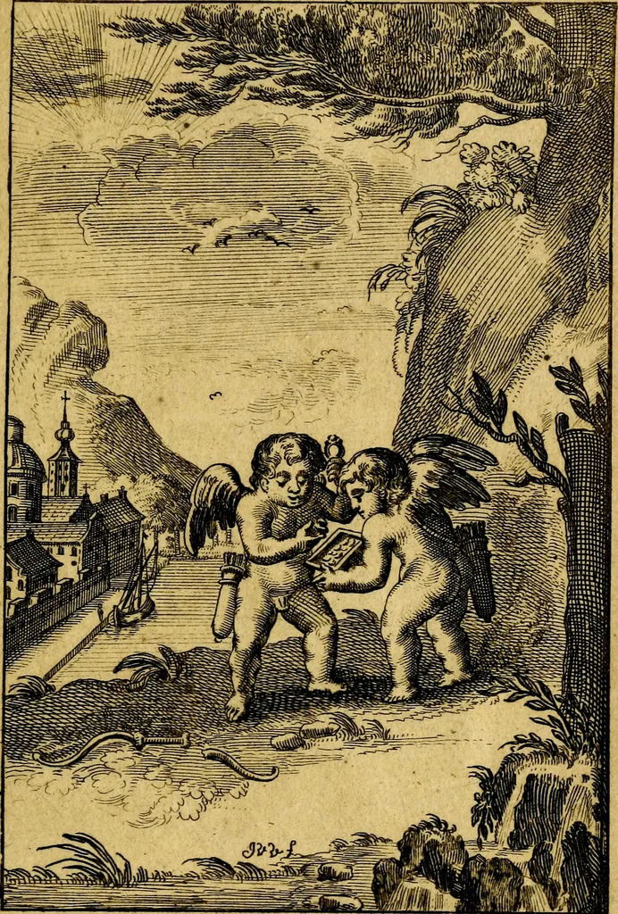 An illustration from Emblemata amatoria : emblemes d'amour en quatre langue [i.e. langues], 1690, leaf 162