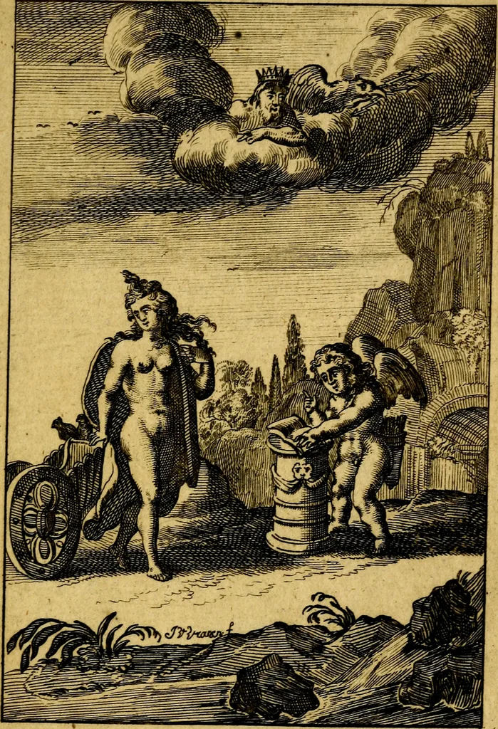 An illustration from Emblemata amatoria : emblemes d'amour en quatre langue [i.e. langues], 1690, leaf 170