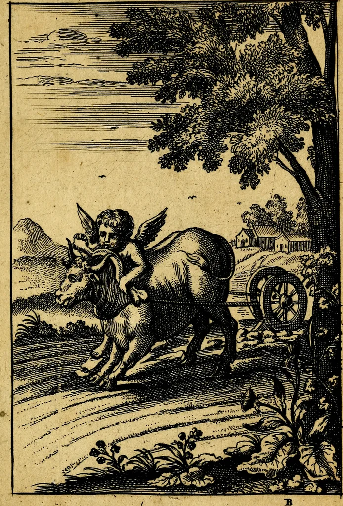 An illustration from Emblemata amatoria : emblemes d'amour en quatre langue [i.e. langues], 1690, leaf 30