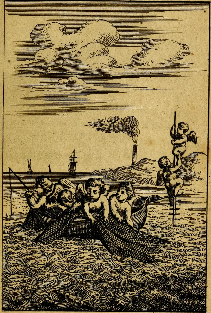 An illustration from Emblemata amatoria : emblemes d'amour en quatre langue [i.e. langues], 1690, leaf 50