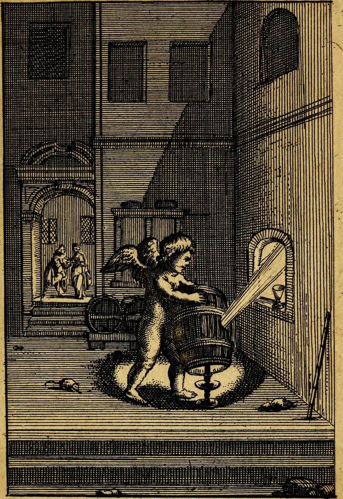 An illustration from Emblemata amatoria : emblemes d'amour en quatre langue [i.e. langues], 1690, leaf 58