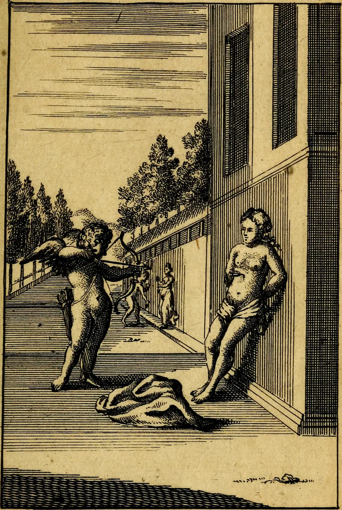 An illustration from Emblemata amatoria : emblemes d'amour en quatre langue [i.e. langues], 1690, leaf 82