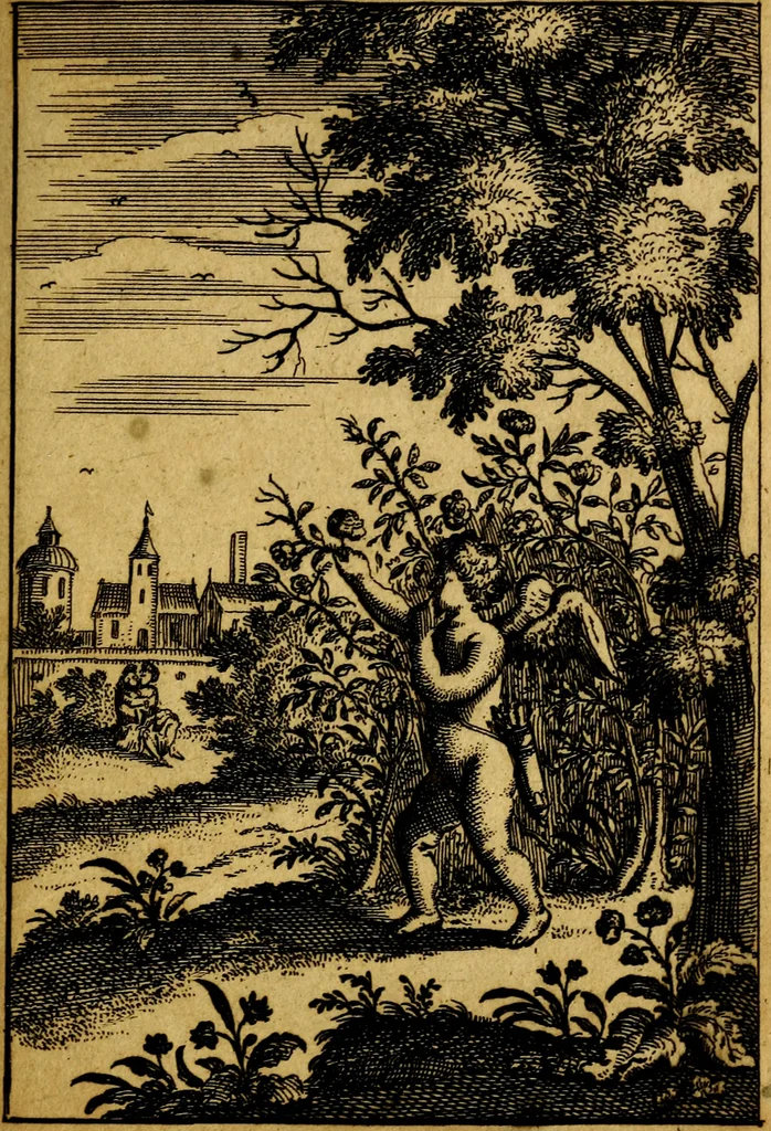 An illustration from Emblemata amatoria : emblemes d'amour en quatre langue [i.e. langues], 1690, leaf 90