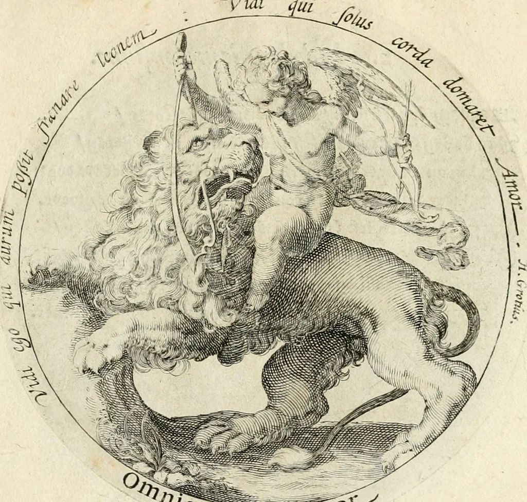 An illustration from Emblemata amatoria, iam demum emendata, 1608, leaf 18