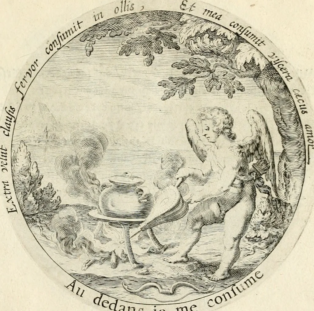 An illustration from Emblemata amatoria, iam demum emendata, 1608, leaf 20