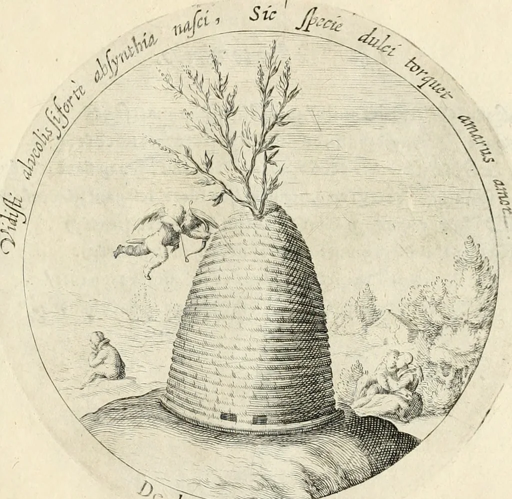 An illustration from Emblemata amatoria, iam demum emendata, 1608, leaf 42