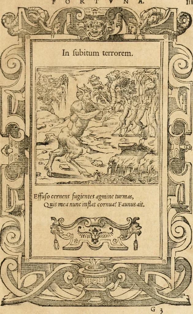 An illustration from Emblemata Andreae Alciati, iurisconsulti clarissimi, 1548, leaf 104