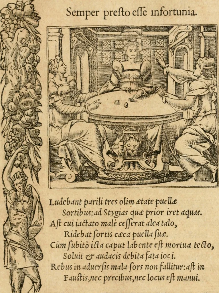 An illustration from Emblemata Andreae Alciati, iurisconsulti clarissimi, 1548, leaf 108