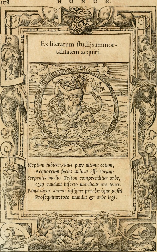 An illustration from Emblemata Andreae Alciati, iurisconsulti clarissimi, 1548, leaf 111