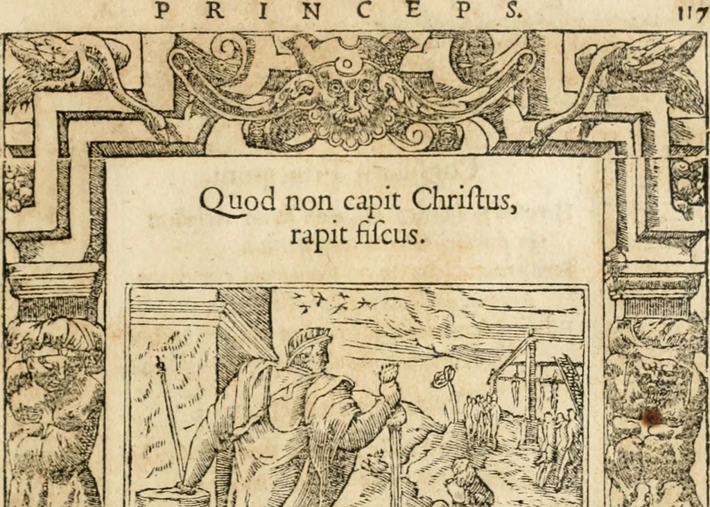 An illustration from Emblemata Andreae Alciati, iurisconsulti clarissimi, 1548, leaf 120