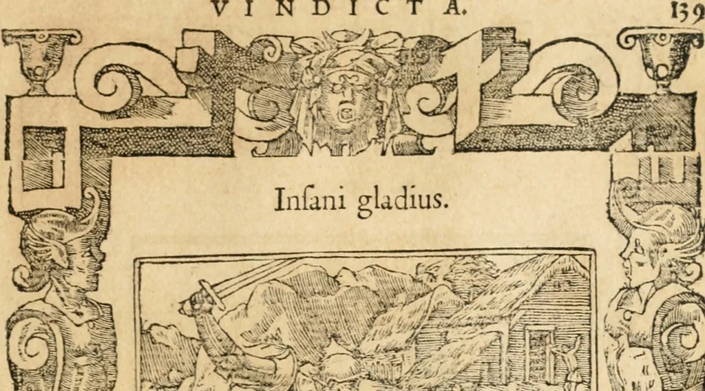 An illustration from Emblemata Andreae Alciati, iurisconsulti clarissimi, 1548, leaf 142