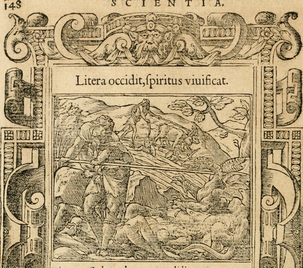 An illustration from Emblemata Andreae Alciati, iurisconsulti clarissimi, 1548, leaf 151