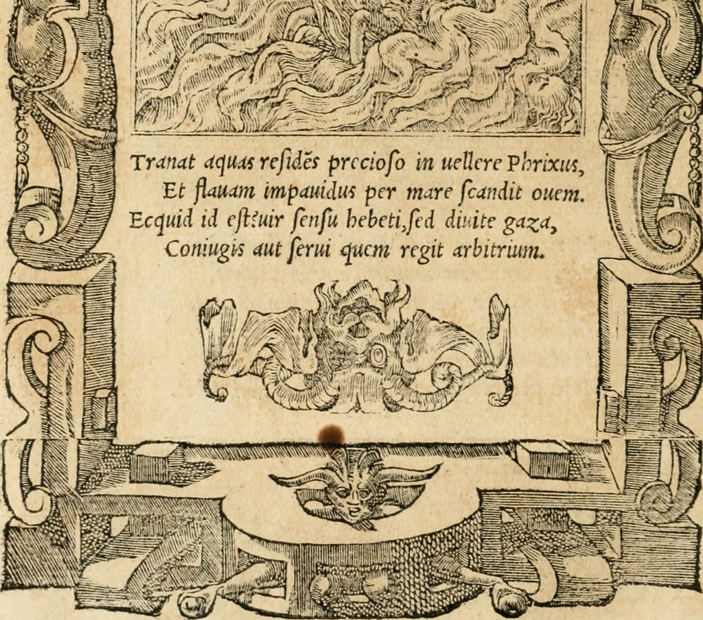 An illustration from Emblemata Andreae Alciati, iurisconsulti clarissimi, 1548, leaf 155