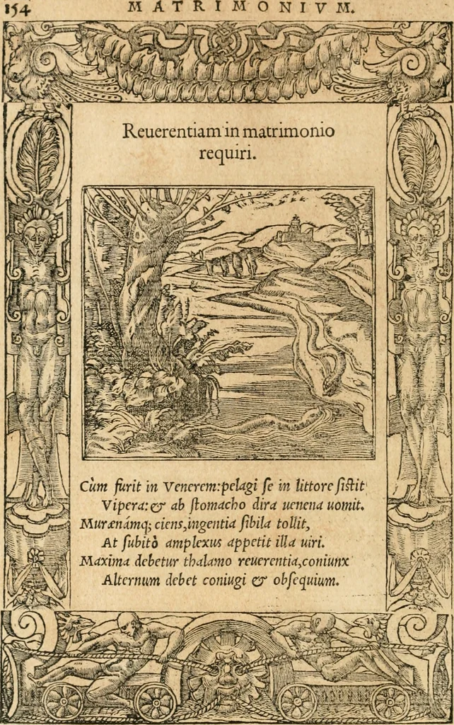 An illustration from Emblemata Andreae Alciati, iurisconsulti clarissimi, 1548, leaf 157