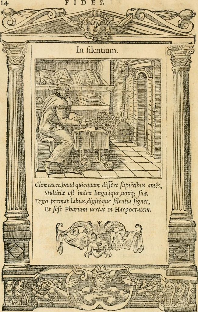 An illustration from Emblemata Andreae Alciati, iurisconsulti clarissimi, 1548, leaf 17