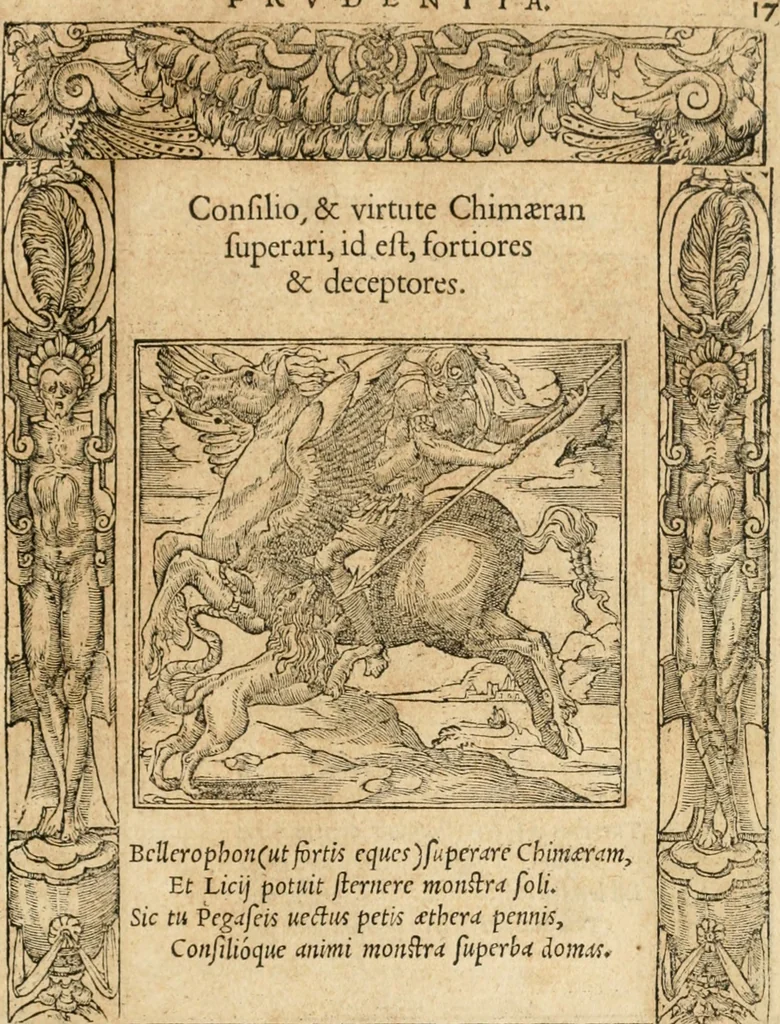 An illustration from Emblemata Andreae Alciati, iurisconsulti clarissimi, 1548, leaf 20