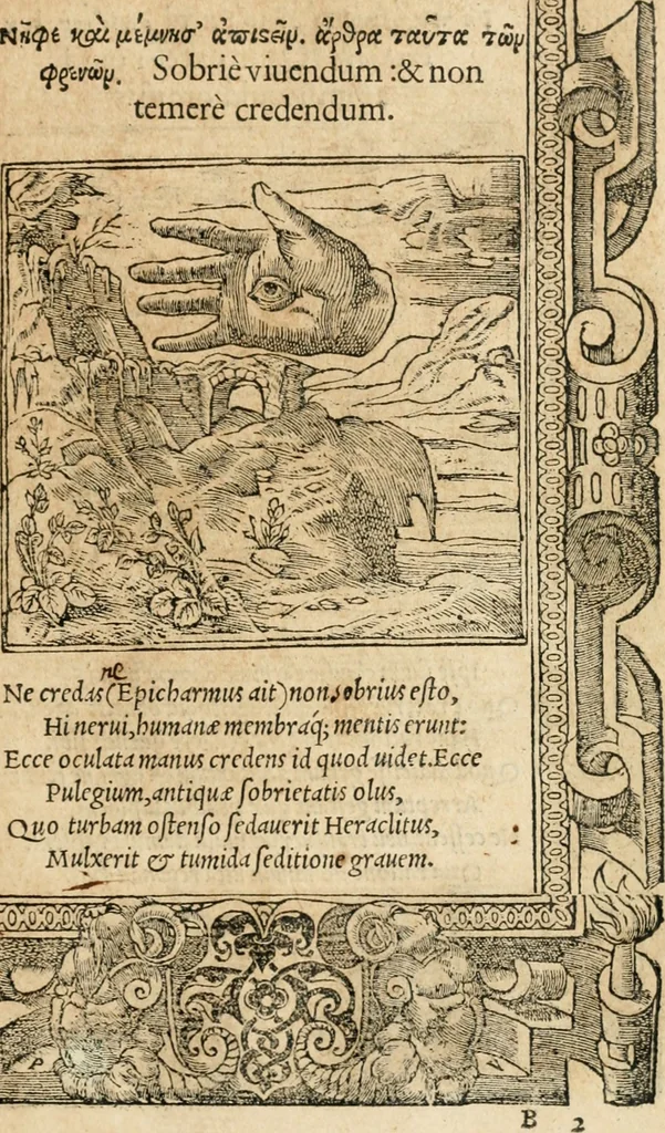 An illustration from Emblemata Andreae Alciati, iurisconsulti clarissimi, 1548, leaf 22