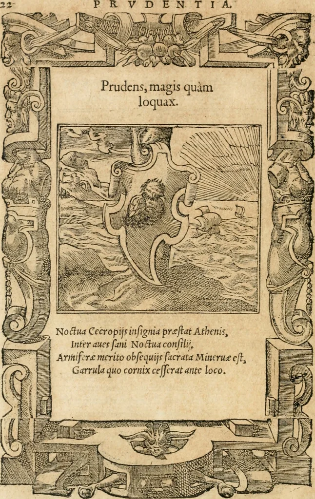 An illustration from Emblemata Andreae Alciati, iurisconsulti clarissimi, 1548, leaf 25