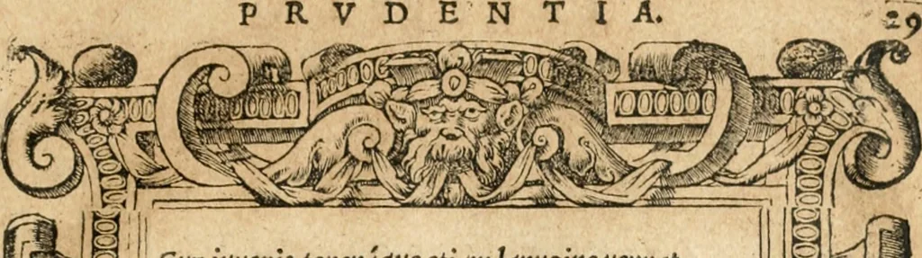 An illustration from Emblemata Andreae Alciati, iurisconsulti clarissimi, 1548, leaf 32