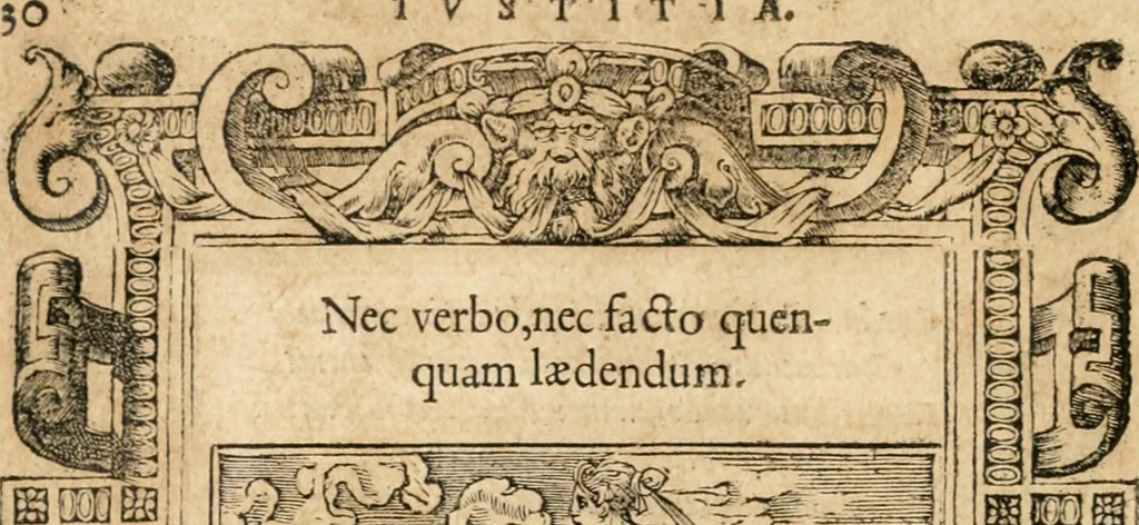 An illustration from Emblemata Andreae Alciati, iurisconsulti clarissimi, 1548, leaf 33