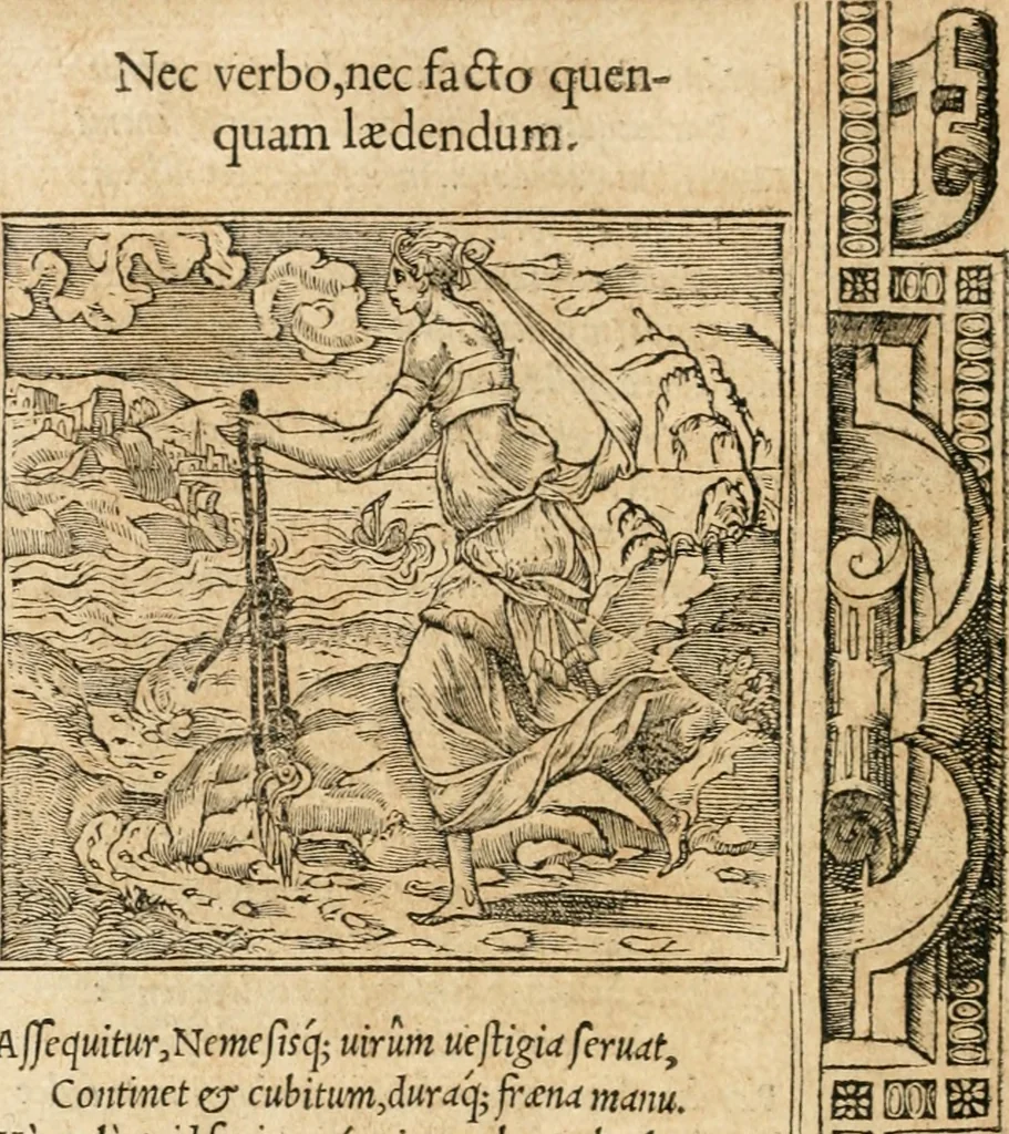 An illustration from Emblemata Andreae Alciati, iurisconsulti clarissimi, 1548, leaf 33