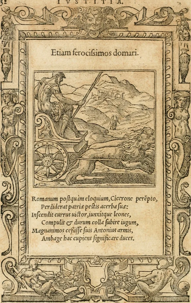 An illustration from Emblemata Andreae Alciati, iurisconsulti clarissimi, 1548, leaf 35