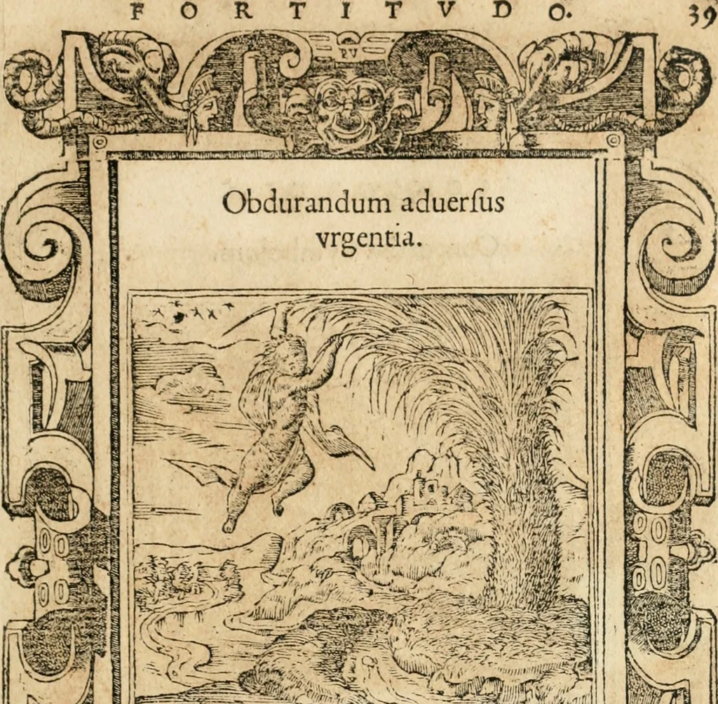 An illustration from Emblemata Andreae Alciati, iurisconsulti clarissimi, 1548, leaf 42