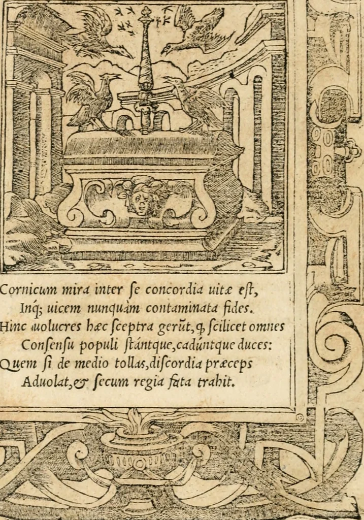 An illustration from Emblemata Andreae Alciati, iurisconsulti clarissimi, 1548, leaf 43
