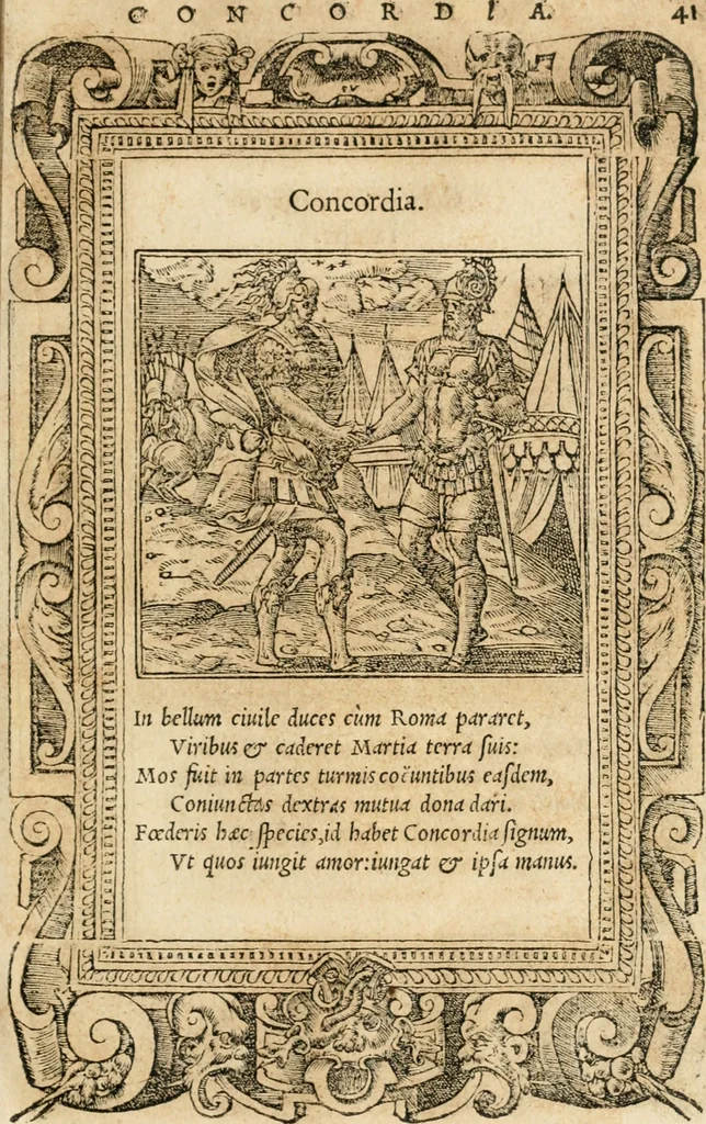 An illustration from Emblemata Andreae Alciati, iurisconsulti clarissimi, 1548, leaf 44