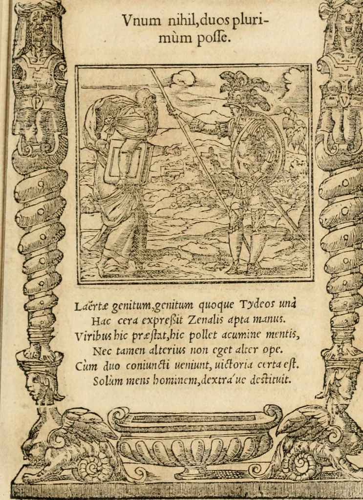 An illustration from Emblemata Andreae Alciati, iurisconsulti clarissimi, 1548, leaf 46