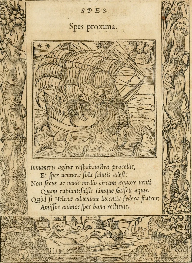 An illustration from Emblemata Andreae Alciati, iurisconsulti clarissimi, 1548, leaf 48