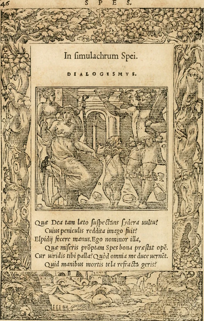 An illustration from Emblemata Andreae Alciati, iurisconsulti clarissimi, 1548, leaf 49