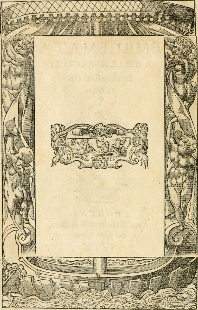 An illustration from Emblemata Andreae Alciati, iurisconsulti clarissimi, 1548, leaf 5