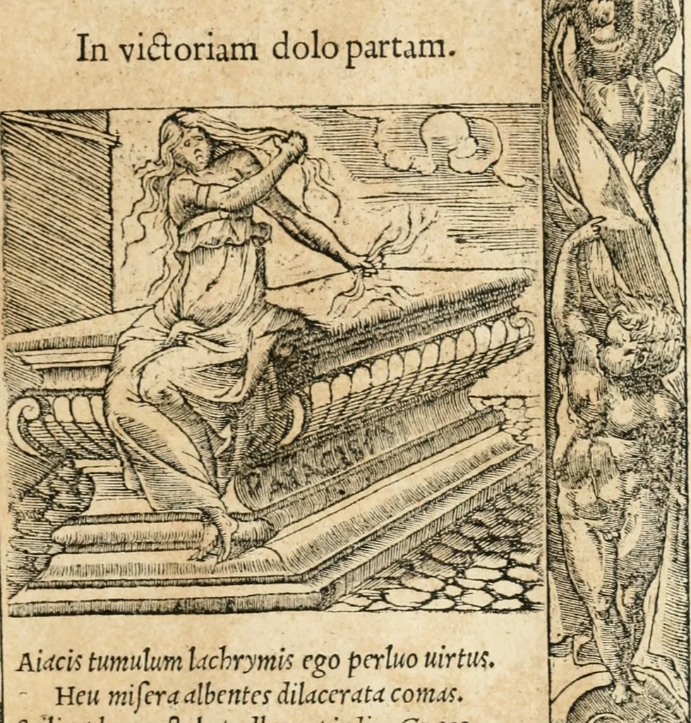 An illustration from Emblemata Andreae Alciati, iurisconsulti clarissimi, 1548, leaf 52