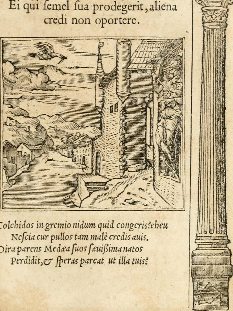 An illustration from Emblemata Andreae Alciati, iurisconsulti clarissimi, 1548, leaf 56