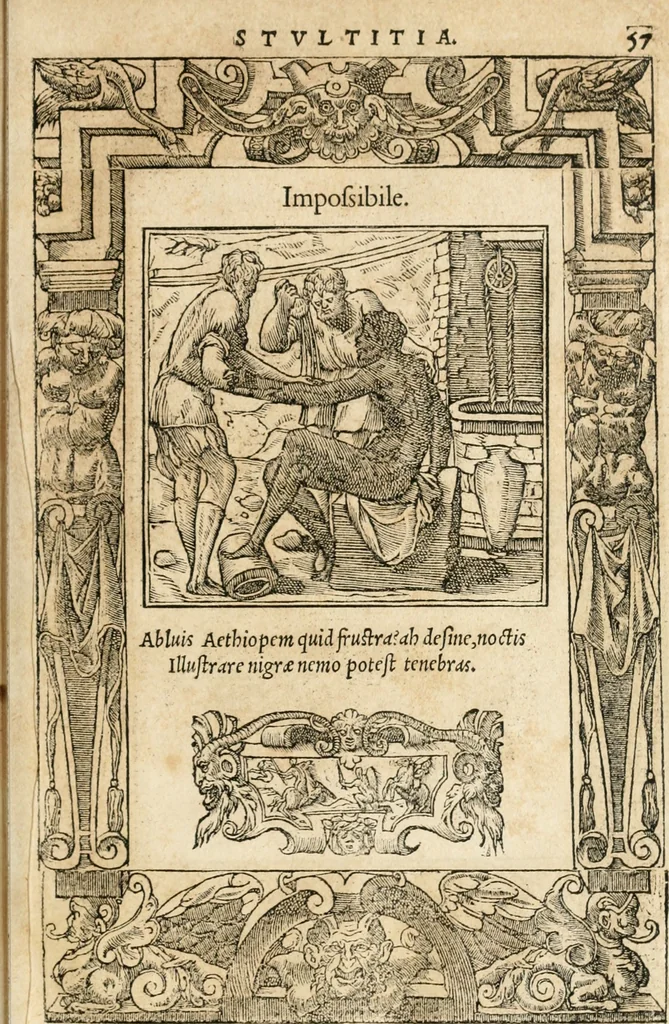 An illustration from Emblemata Andreae Alciati, iurisconsulti clarissimi, 1548, leaf 60
