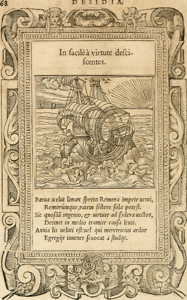An illustration from Emblemata Andreae Alciati, iurisconsulti clarissimi, 1548, leaf 71