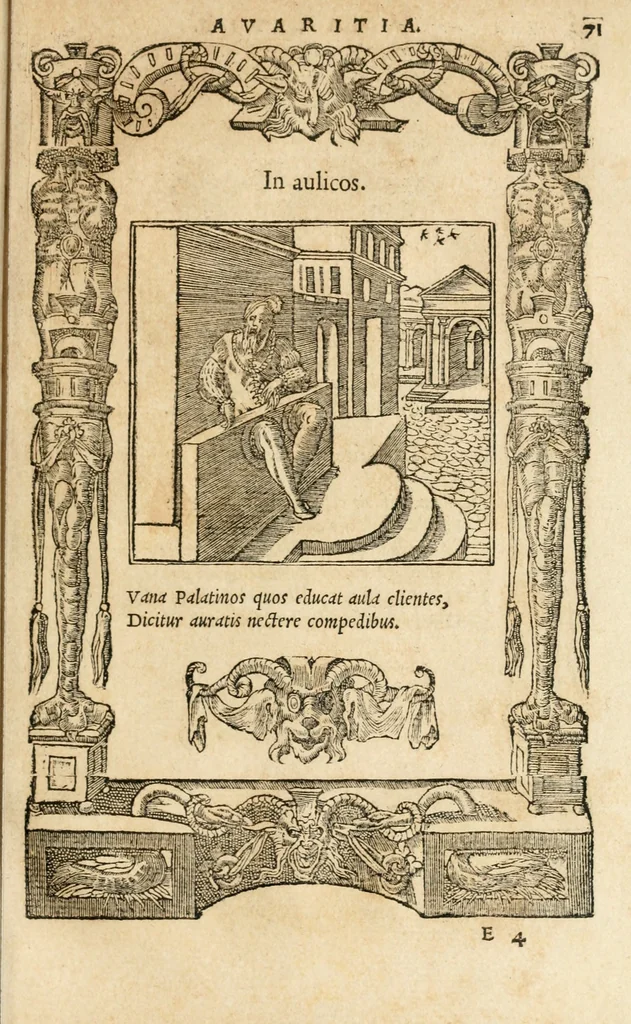 An illustration from Emblemata Andreae Alciati, iurisconsulti clarissimi, 1548, leaf 74