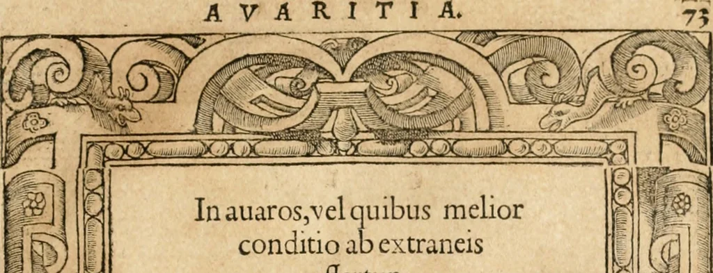 An illustration from Emblemata Andreae Alciati, iurisconsulti clarissimi, 1548, leaf 76