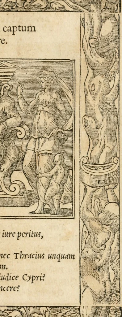 An illustration from Emblemata Andreae Alciati, iurisconsulti clarissimi, 1548, leaf 90