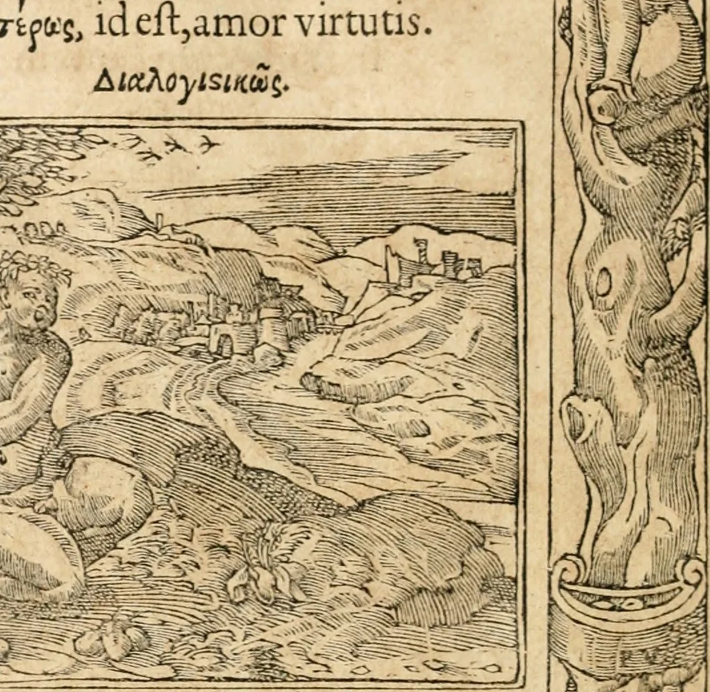 An illustration from Emblemata Andreae Alciati, iurisconsulti clarissimi, 1548, leaf 91