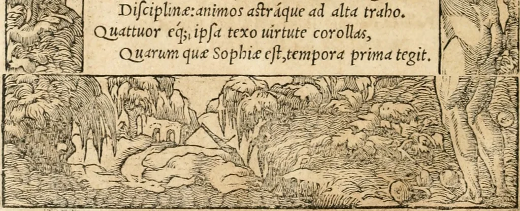 An illustration from Emblemata Andreae Alciati, iurisconsulti clarissimi, 1548, leaf 91