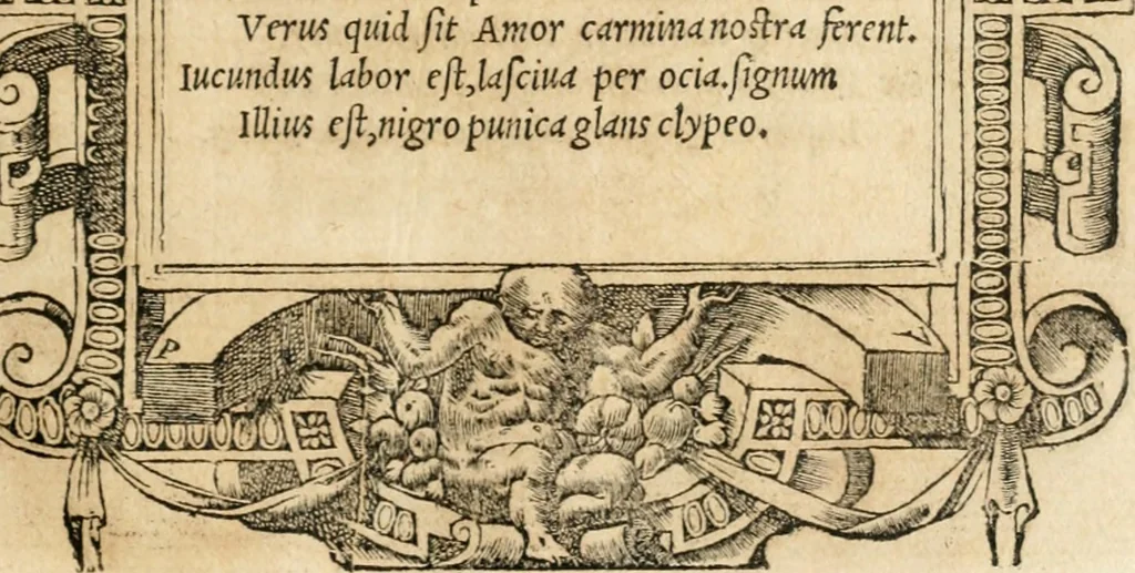 An illustration from Emblemata Andreae Alciati, iurisconsulti clarissimi, 1548, leaf 96
