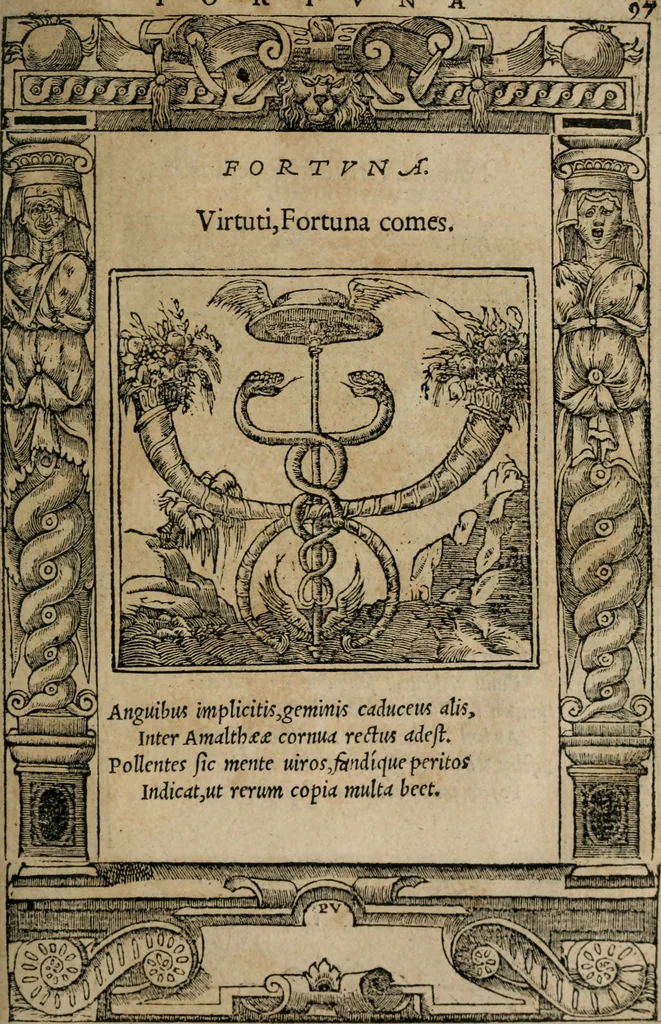 An illustration from Emblemata Andreae Alciati ..., 1548, leaf 100