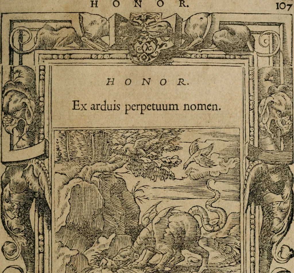 An illustration from Emblemata Andreae Alciati ..., 1548, leaf 110