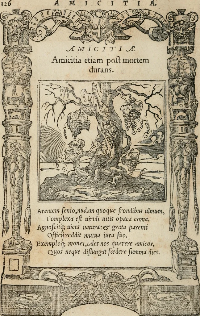 An illustration from Emblemata Andreae Alciati ..., 1548, leaf 129