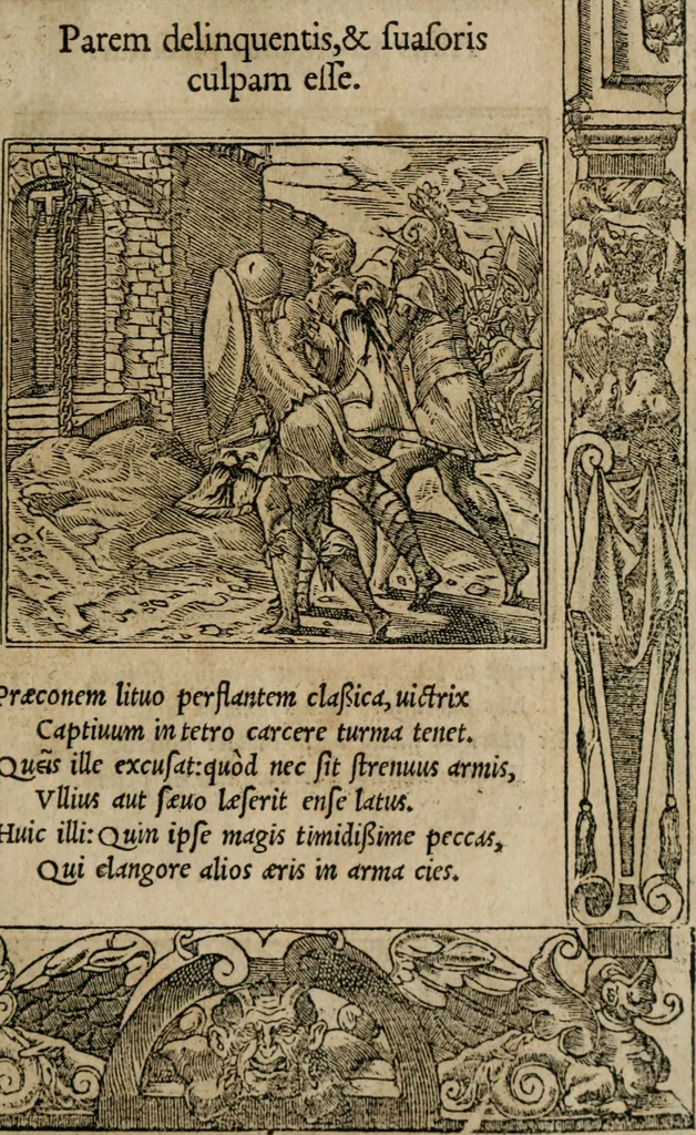 An illustration from Emblemata Andreae Alciati ..., 1548, leaf 140